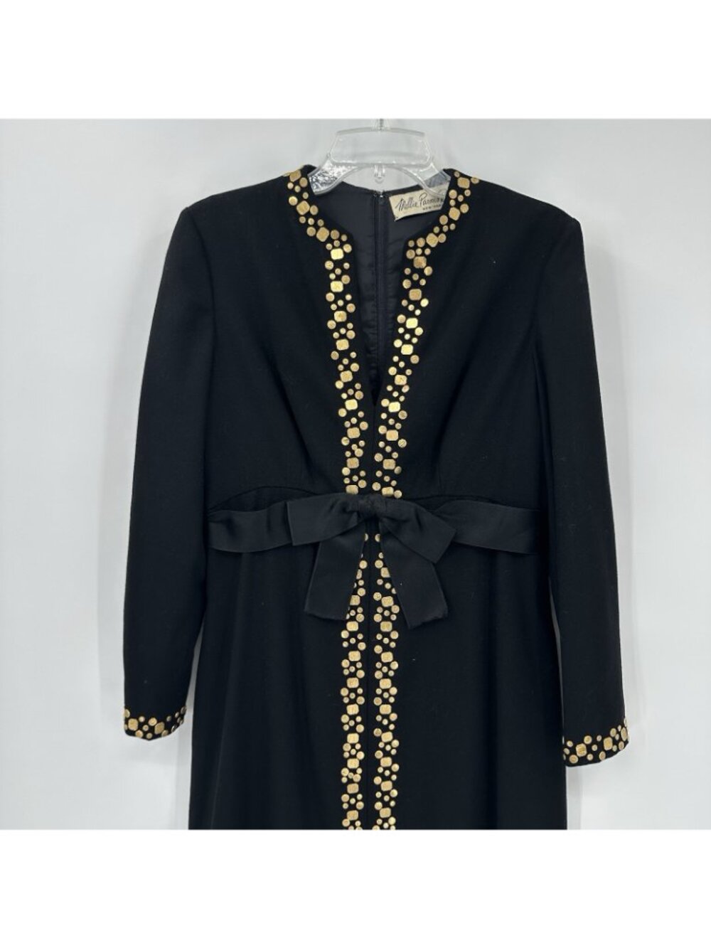 vintage 70s MOLLIE PARNIS BOUTIQUE black dress MEDIUM cocktail neiman marcus - Picture 4 of 11